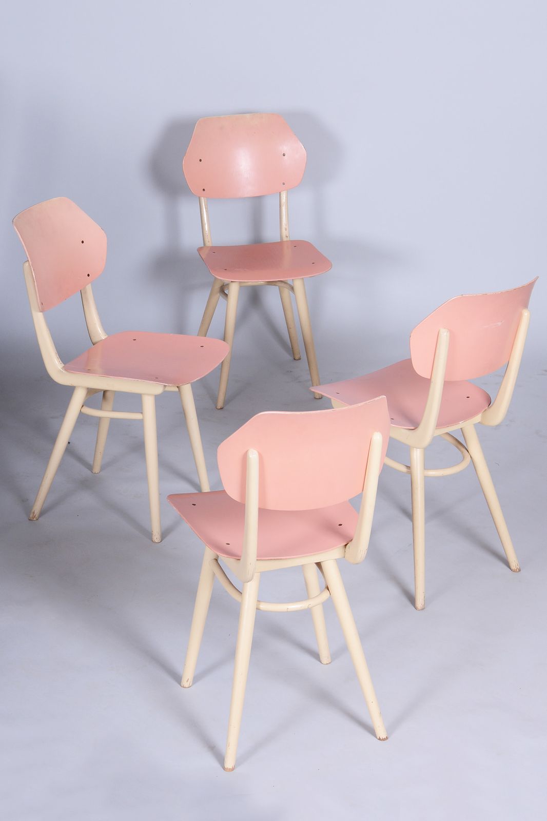 Set Of Four Original Mid Century Chairs, By Jitona Sobeslav, Beech, Czech, 1950s photo vinterior