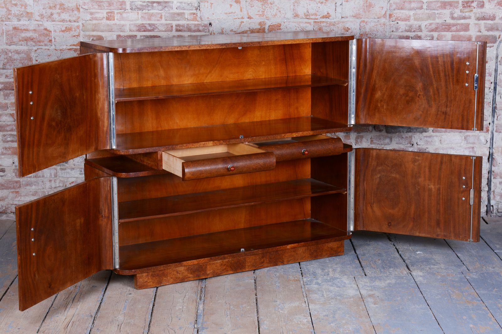 Restored Art Deco Sideboard, By J. Halabala, Up Zavody, Mahogany, Czech, 1920s photo vinterior