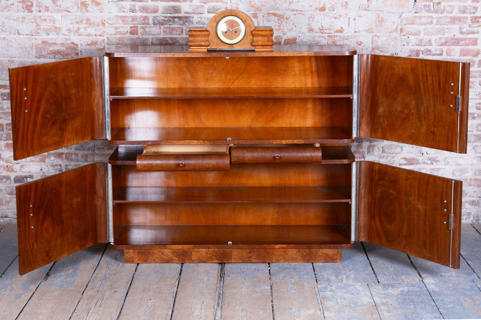photo vinterior Restored Art Deco Sideboard, By J. Halabala, Up Zavody, Mahogany, Czech, 1920s