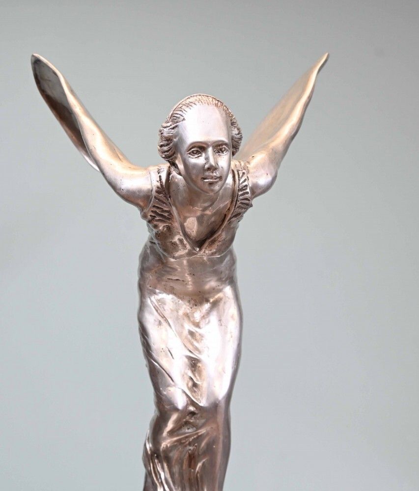Bronze Flying Lady Statue Art Nouveau Spirit Of Ecstacy photo vinterior