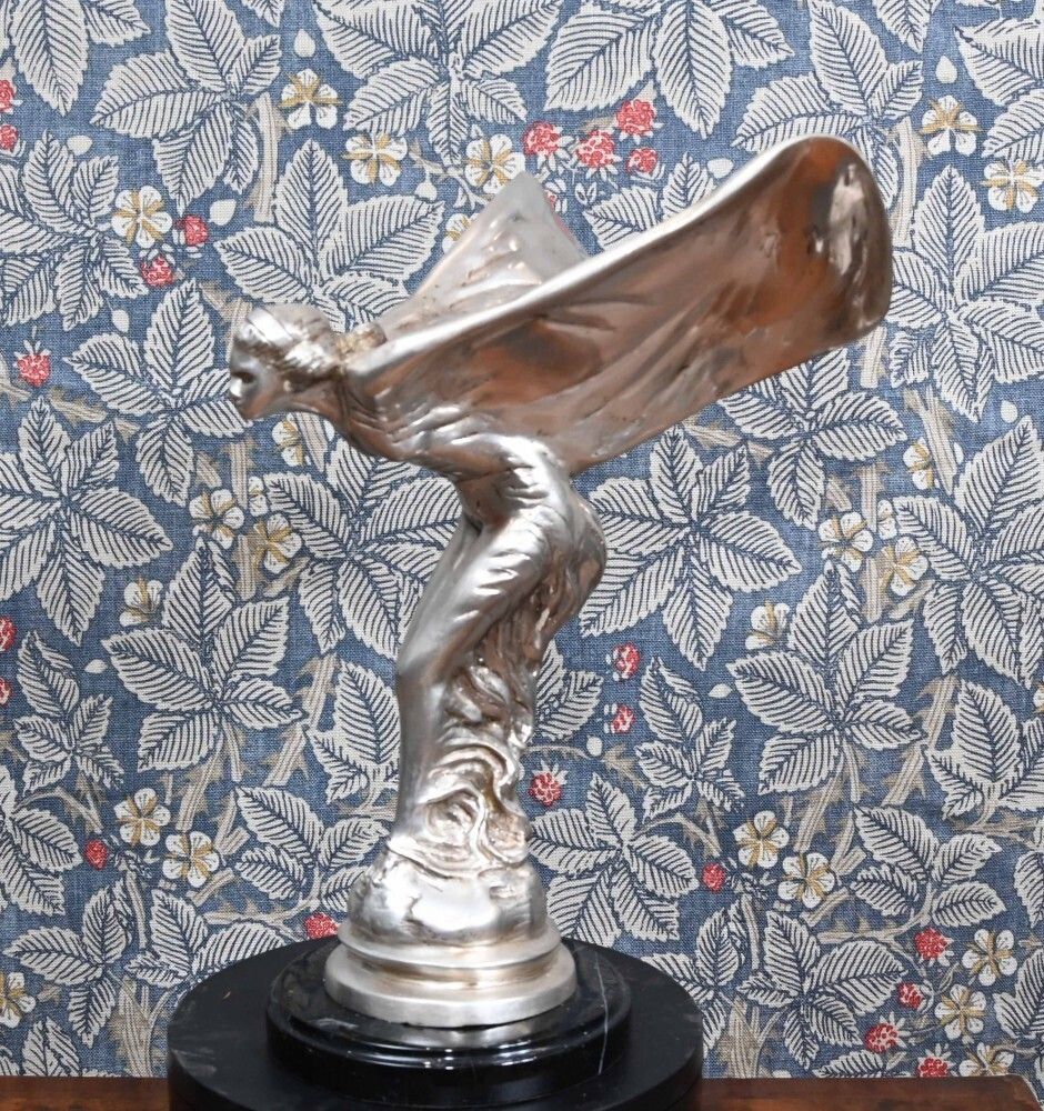 Art Art Nouveau Silver Spirit Bronze Statue Flying Lady photo