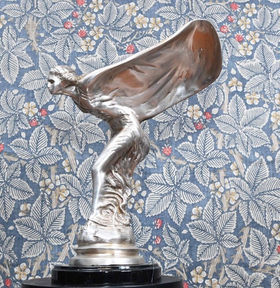 photo buy Art Nouveau Silver Spirit Bronze Statue Flying Lady