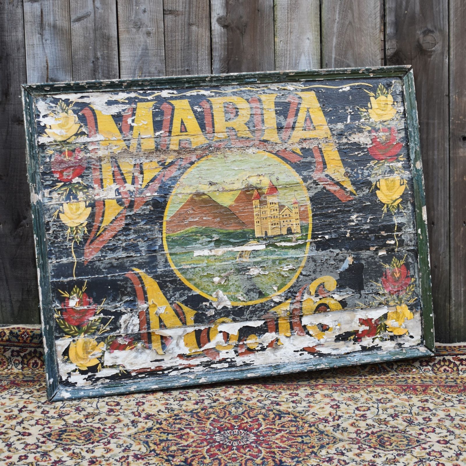 photo for sale Antique Salvaged Maria No16 Barge Narrow Boat Gypsy Hand Painted Sign Writing