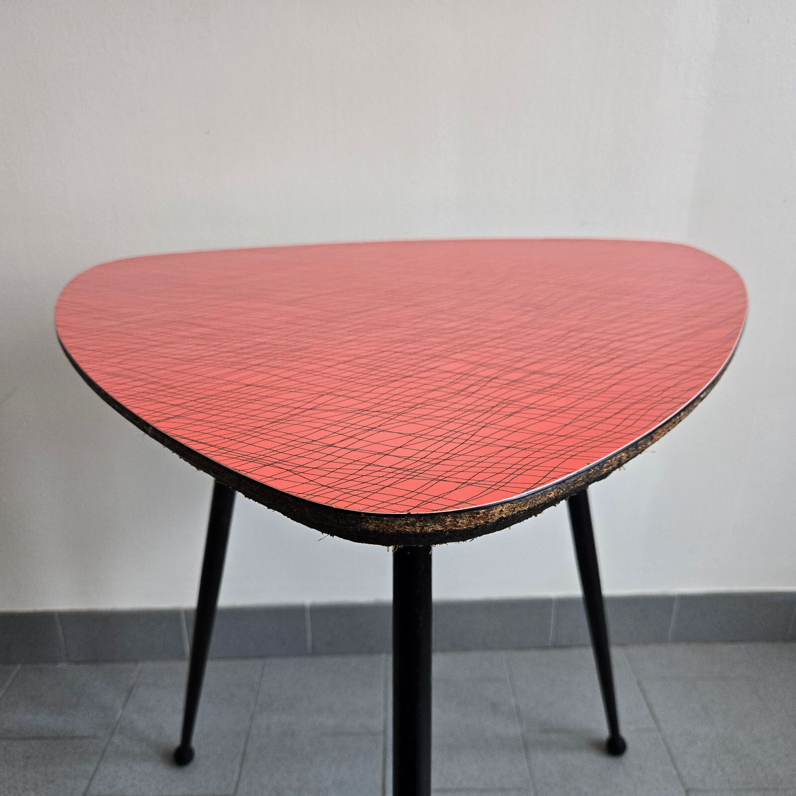 Vintage 1950s Tripod Formica & Steel 50s Rockabilly Zazou Bar Bistro Table photo vinterior