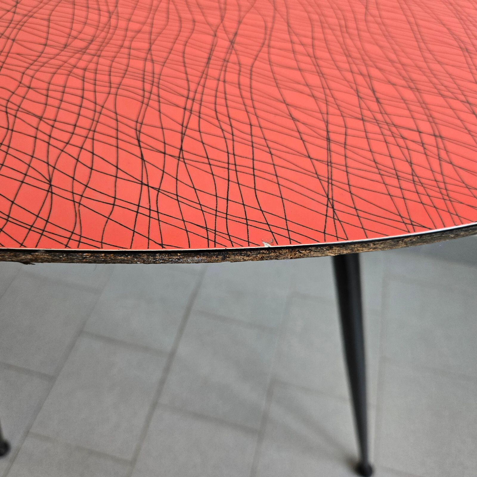 Furniture Vintage 1950s Tripod Formica & Steel 50s Rockabilly Zazou Bar Bistro Table photo