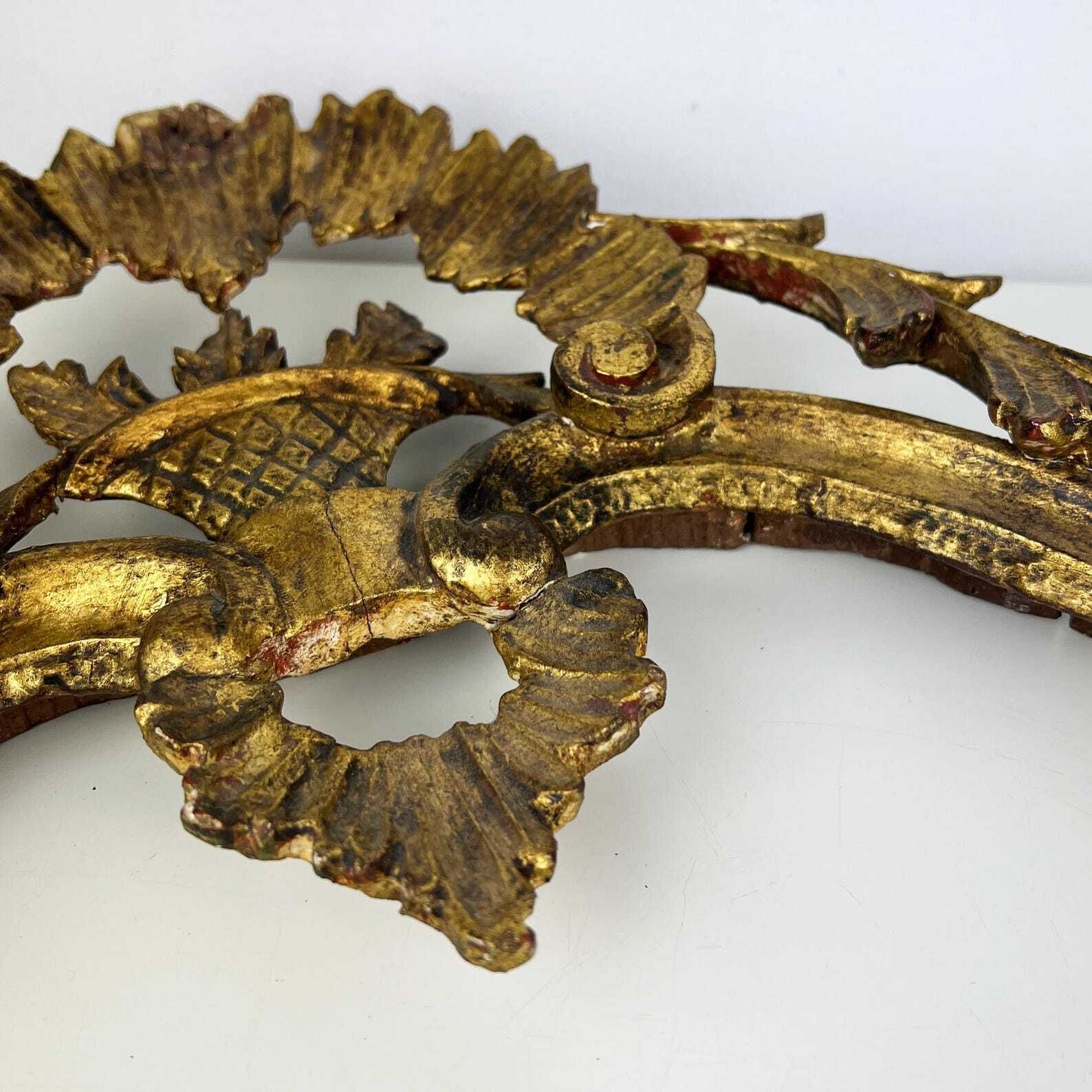 Set Of 2 Antique Gilt Wood Carvings, Architectural Salvage photo 254.0