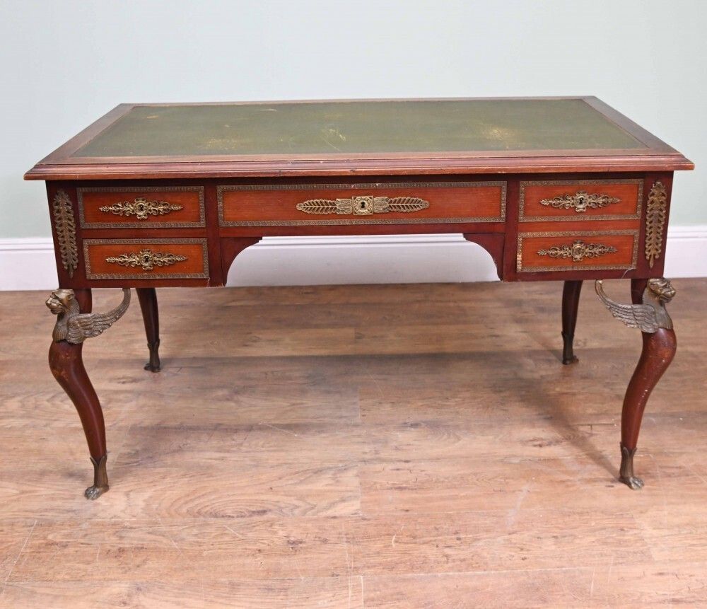 Napoleon III Bureau Plat Desk Mahogany Writing Table 1890 photo furniture