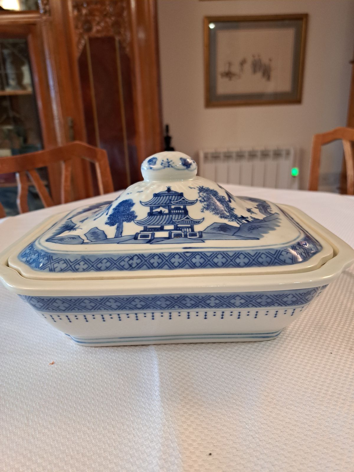 Porcelain China Dinner Serving Set Classic Style Blue On White 37 Pcs 12 Kg photo buy