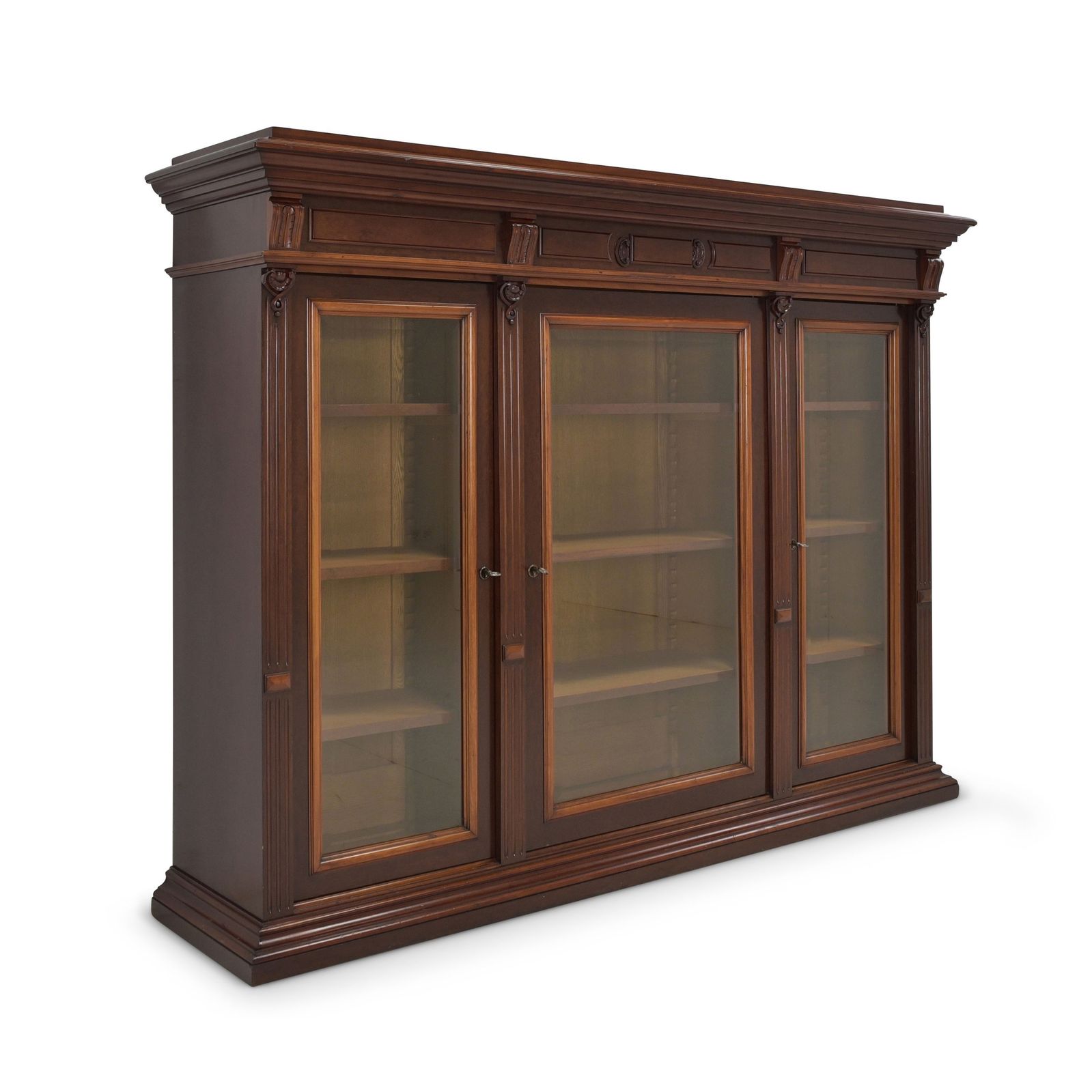 Antique! Display Cabinet 1 Of 2 Restored Mahogany Wilhelminian Style Low Wide