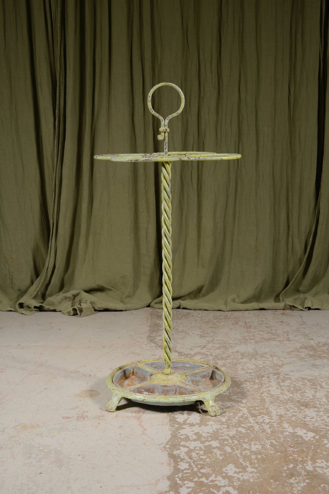 A Verdigris Wrought Iron Stick Umbrella Stand C 1900 photo for sale