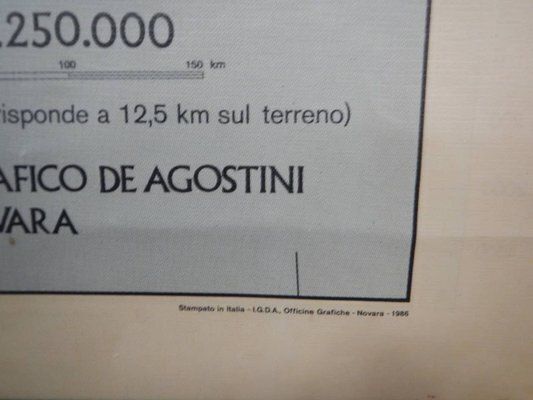Geographical Map Of Italy, 1986 photo Art