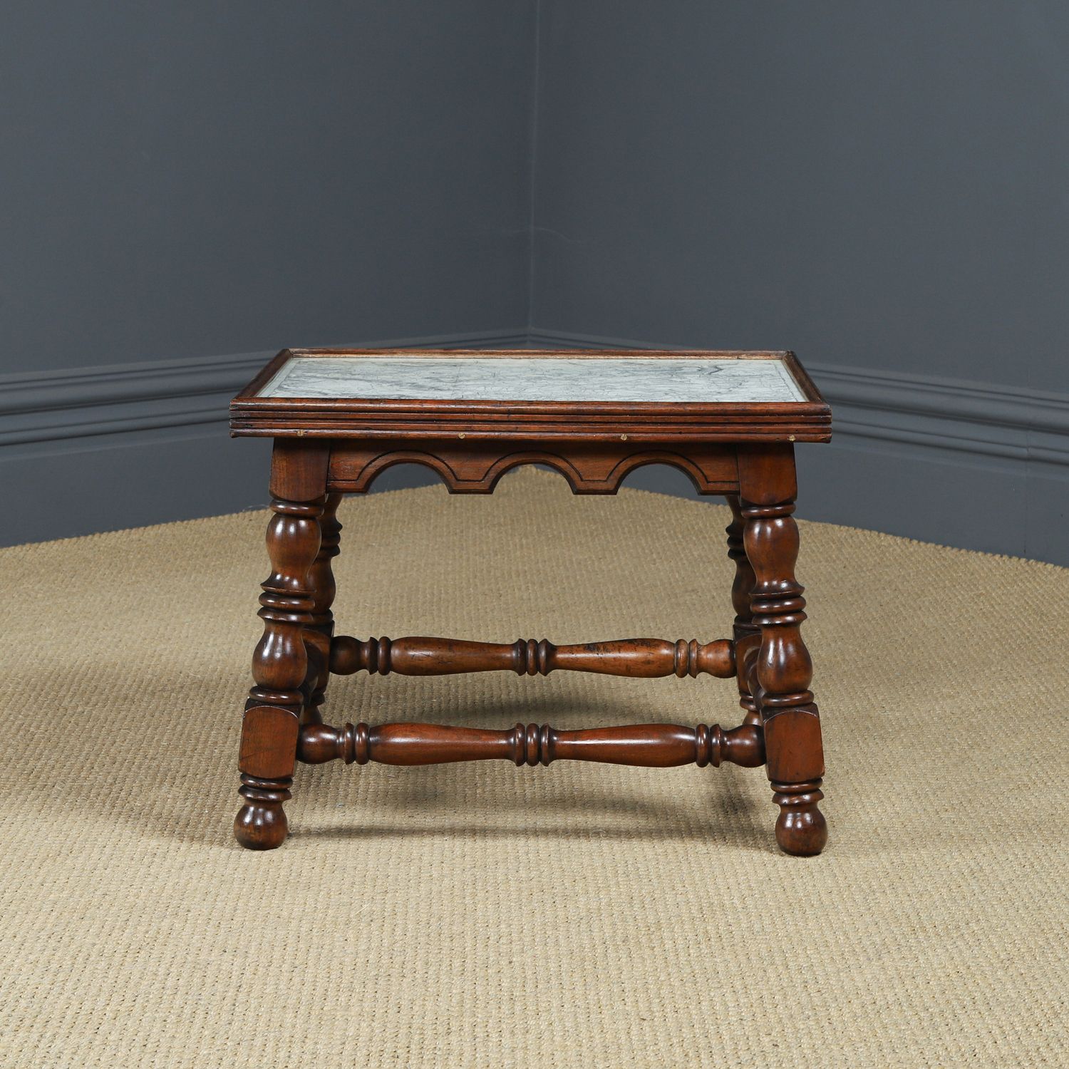 French Victorian Rectangular Walnut Small Occasional / Side / Coffee Somerset Map Table (Circa 1890) photo for sale