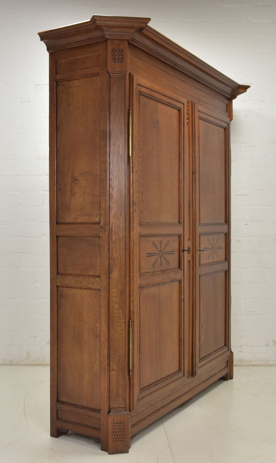 Furniture Hallway Cupboard Restored Biedermeier Oak Wardrobe Hall Cupboard photo