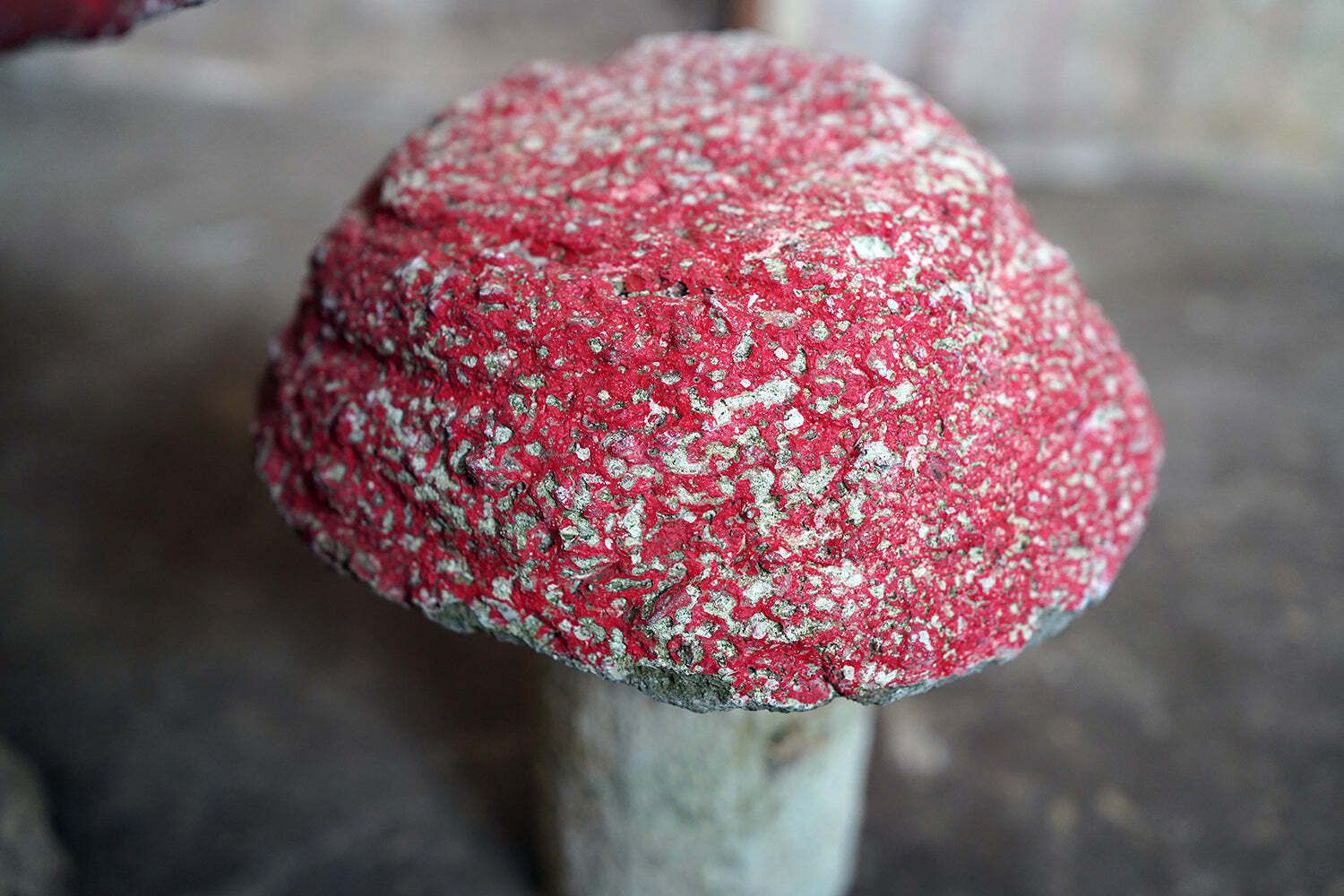 photo buy A Group Of Four Mid 20thc French Painted Stone Garden Mushrooms C.1950 60
