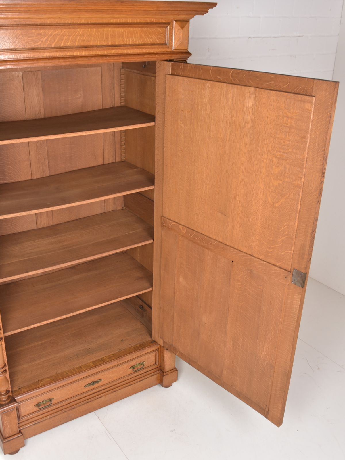 One Door Wardrobe Restored Wilhelminian Era Oak Shelving Unit photo 1548.0