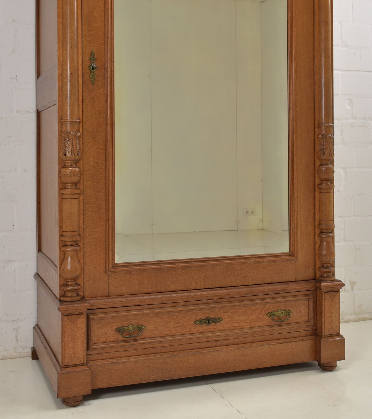 photo for sale One Door Wardrobe Restored Wilhelminian Era Oak Shelving Unit