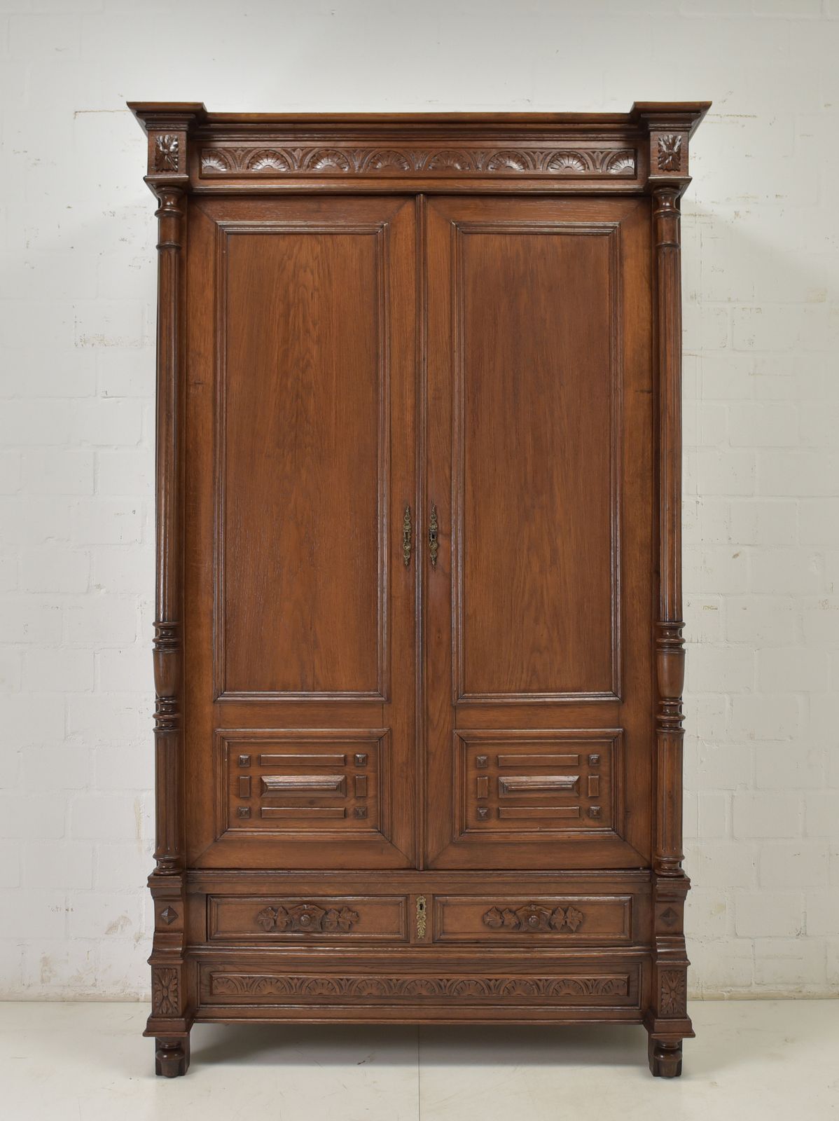Wardrobe Restored Wilhelminian Style Around 1890, Solid Oak Hall Cupboard photo furniture