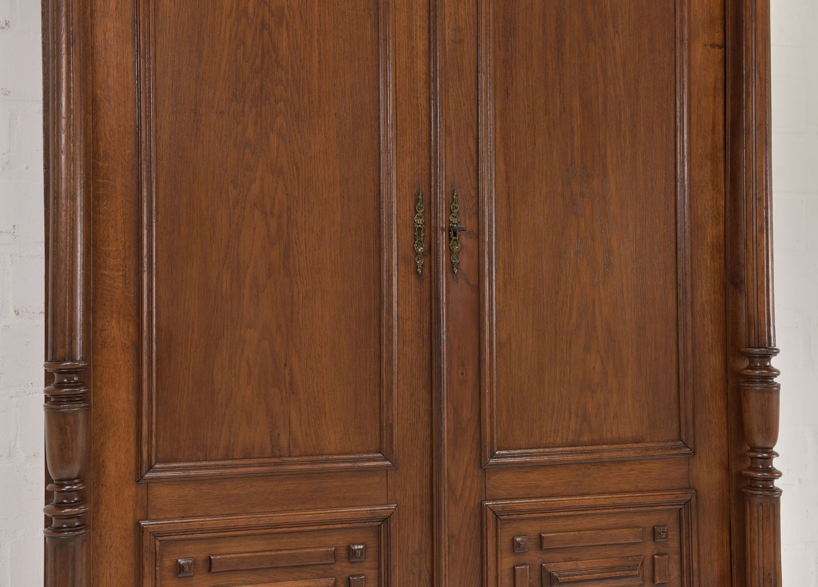 photo furniture Wardrobe Restored Wilhelminian Style Around 1890, Solid Oak Hall Cupboard