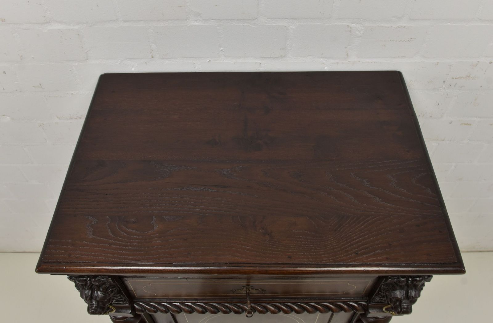Antique! Narrow Tall Chest Of Drawers Flemish Circa 1780 Oak Walnut Cabinet Vertiko photo vinterior