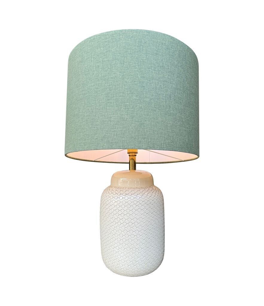A Large 1970s Italian Cream Ceramic Lamp By Tommaso Barbi