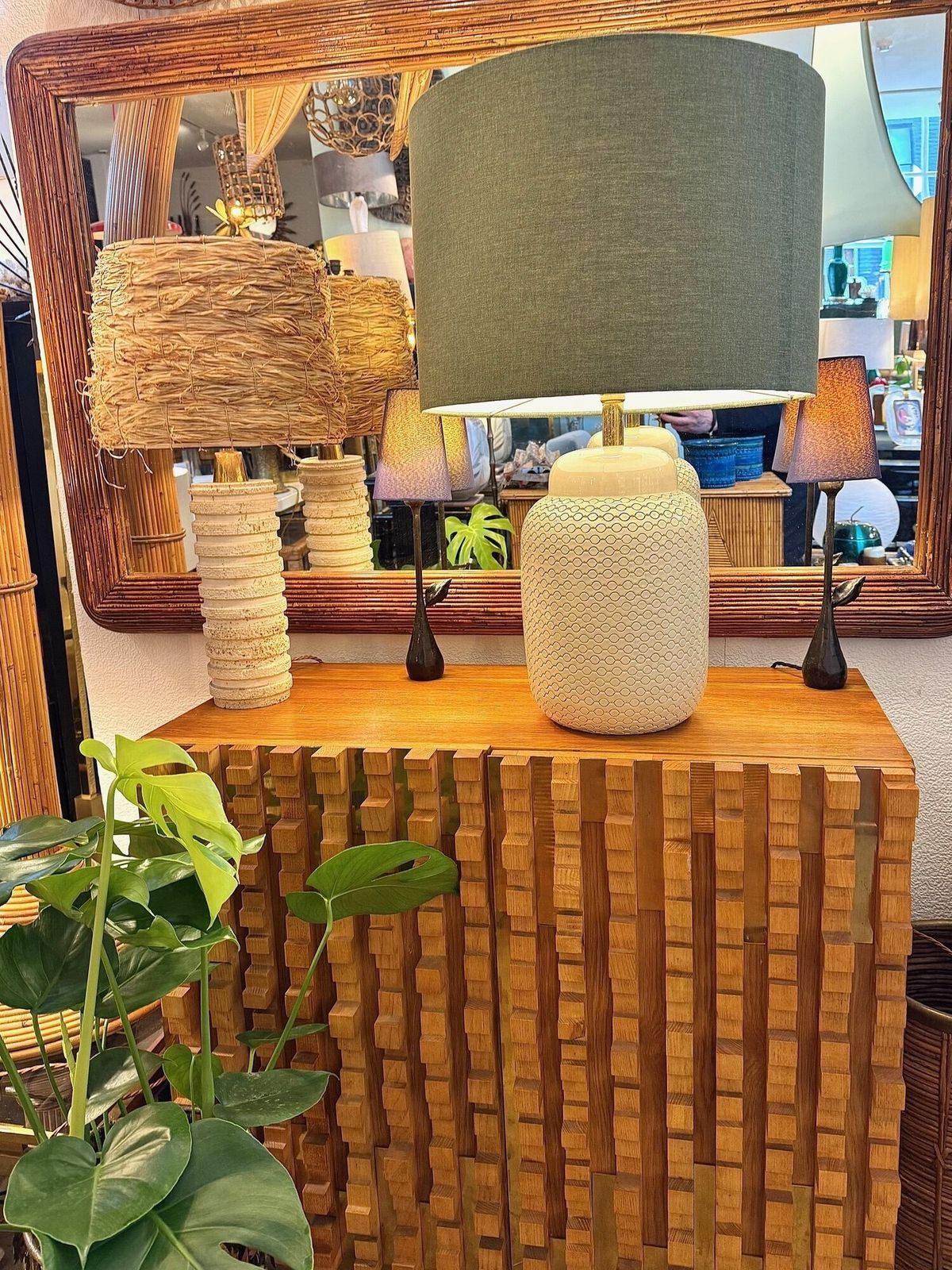 photo furniture A Large 1970s Italian Cream Ceramic Lamp By Tommaso Barbi