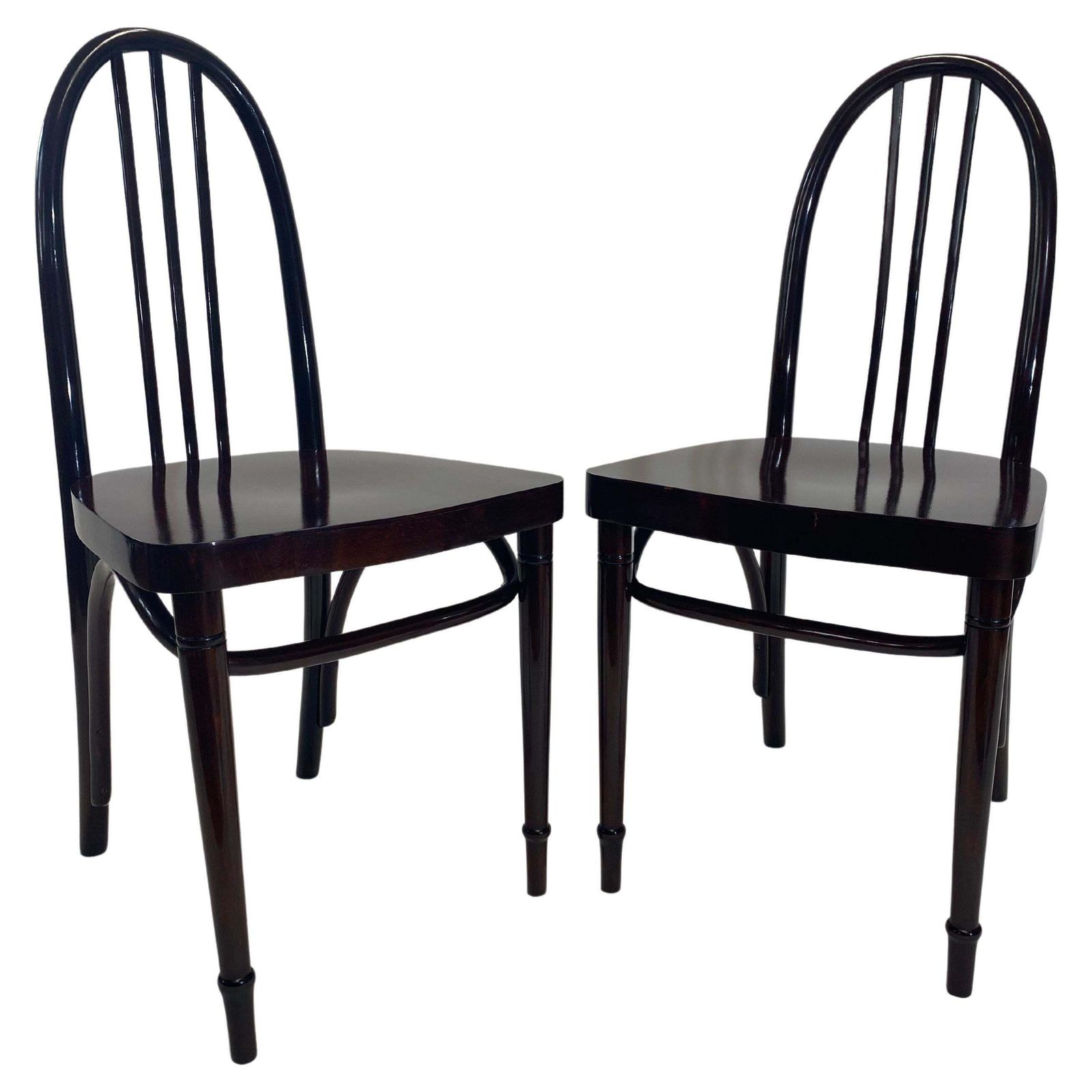 Pair Of Secession Josef Hoffmann Chairs No.637 Ex. By Thonet