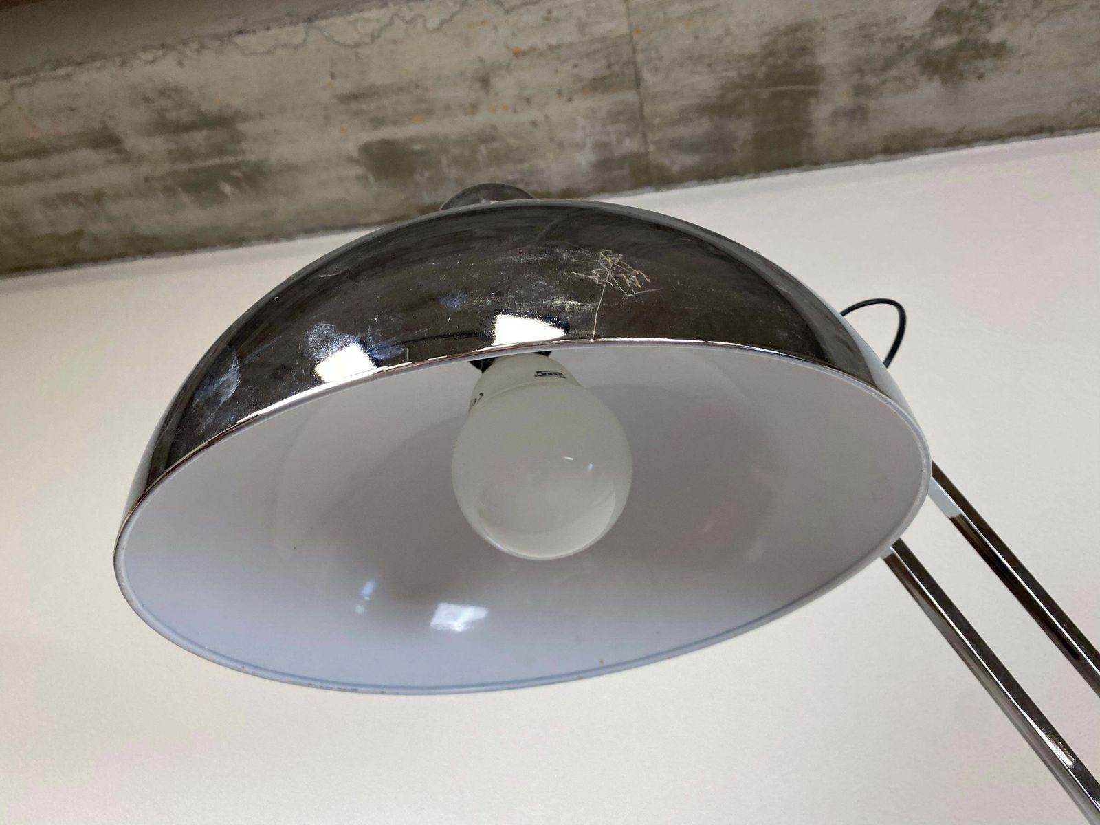 Floor Chrome Lamp In Industrial Style photo Lighting