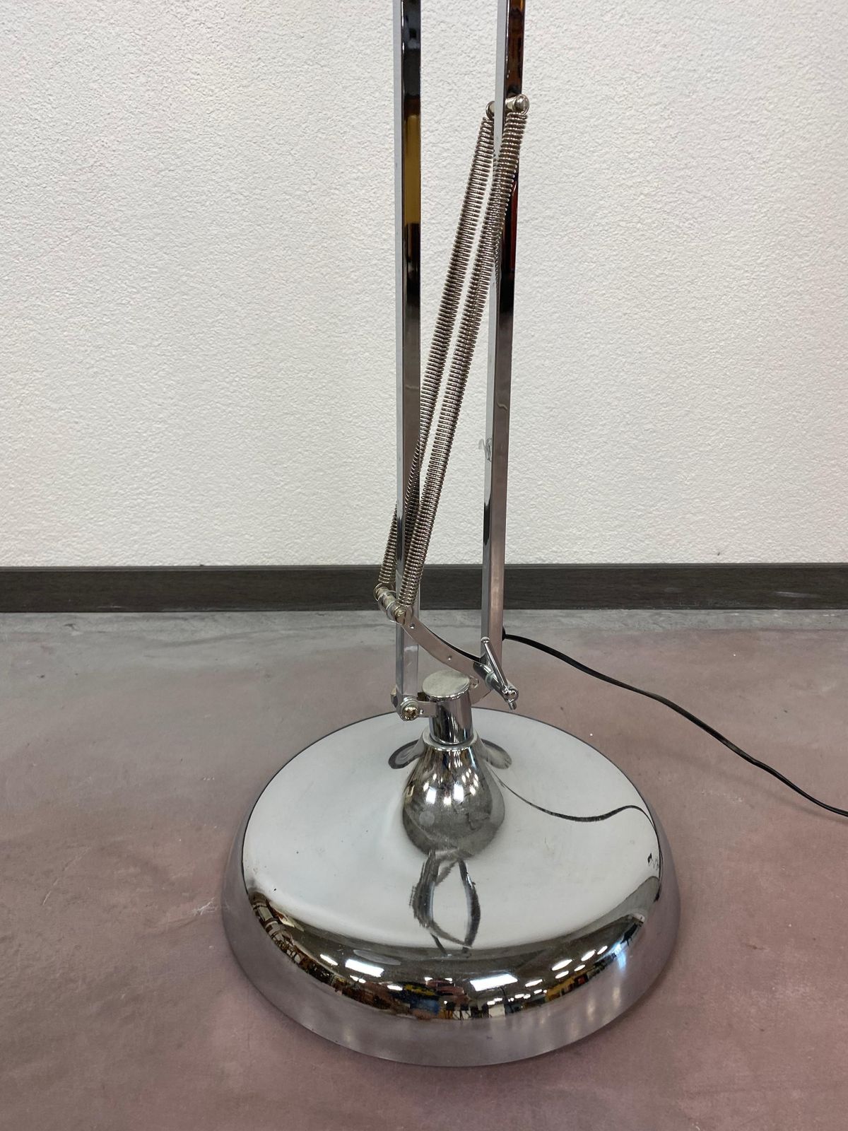 Floor Chrome Lamp In Industrial Style photo vinterior