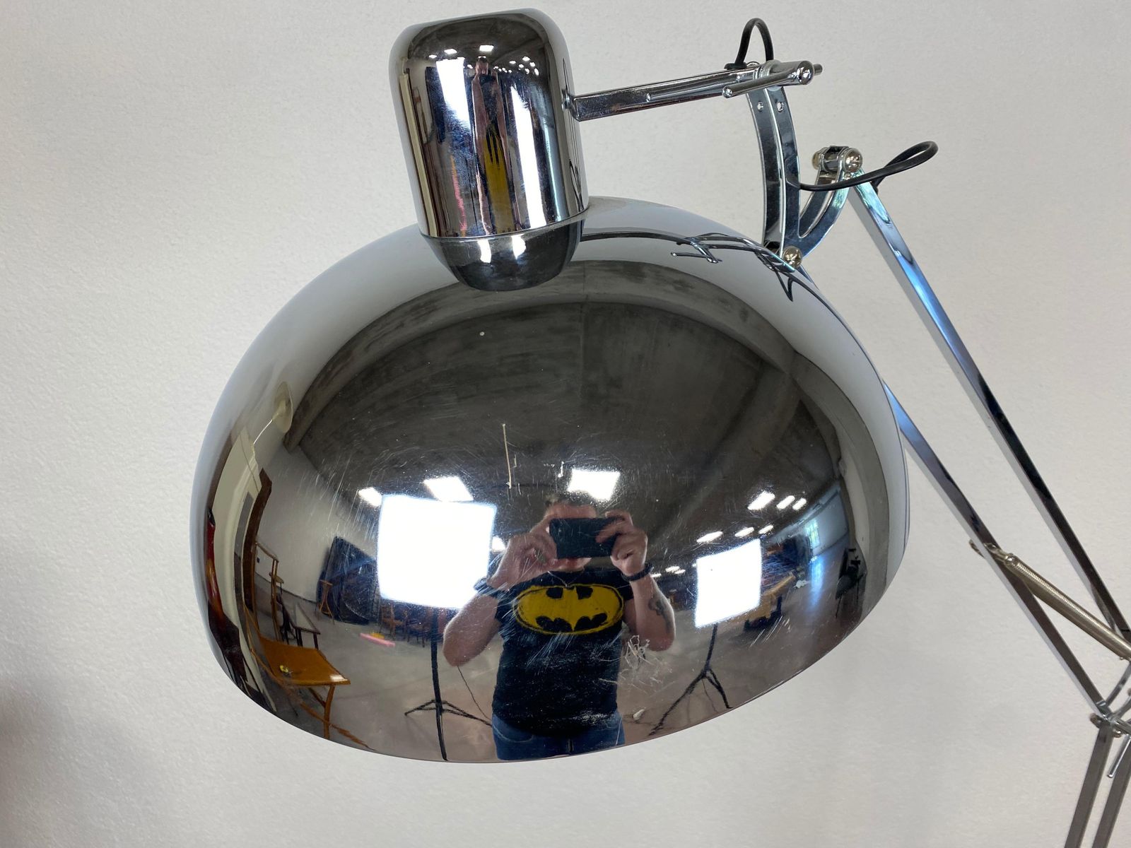 Floor Chrome Lamp In Industrial Style photo vintage