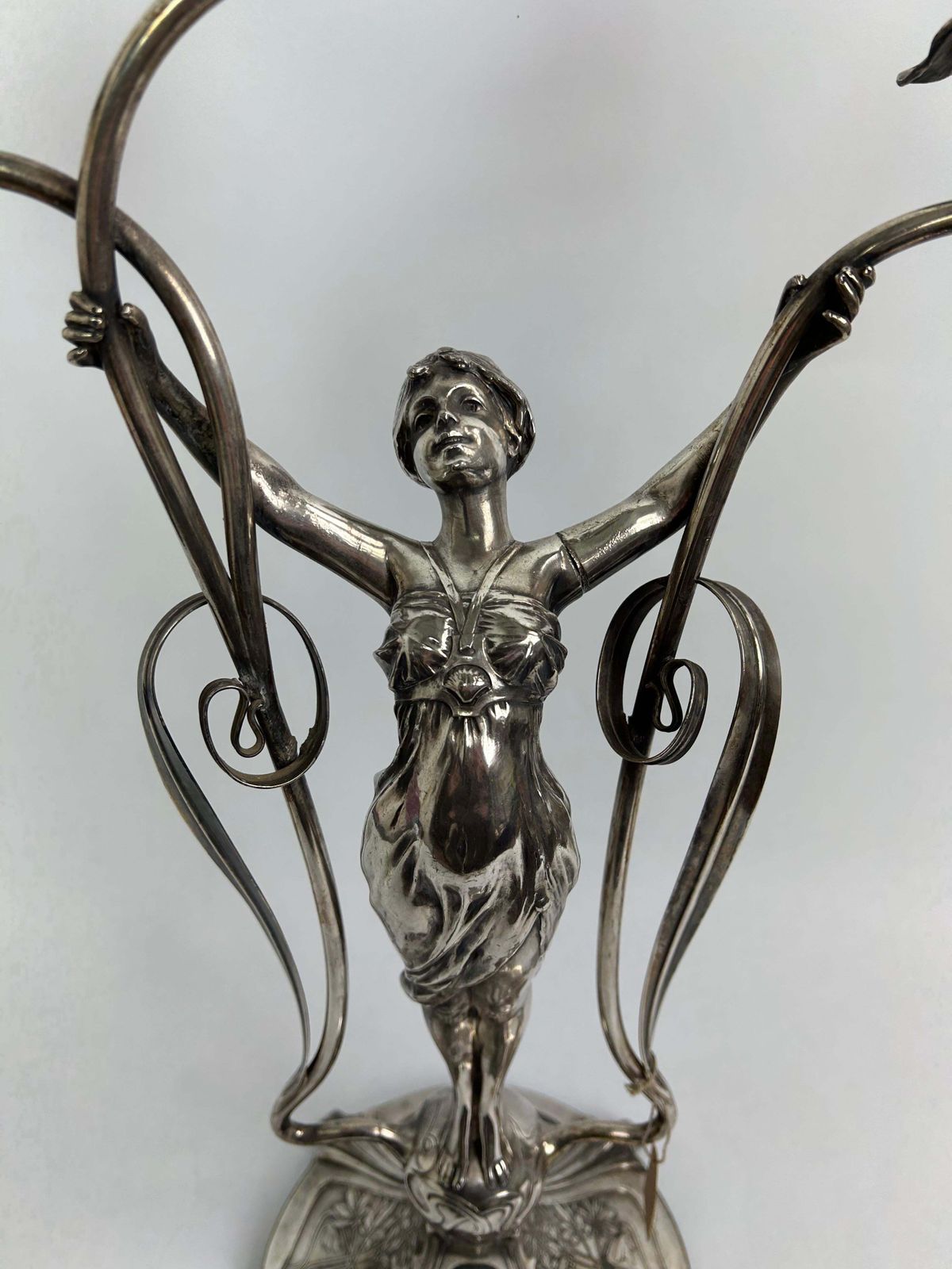 Large Figural Candlestick With Nymph Femme Fatale photo Home Decor