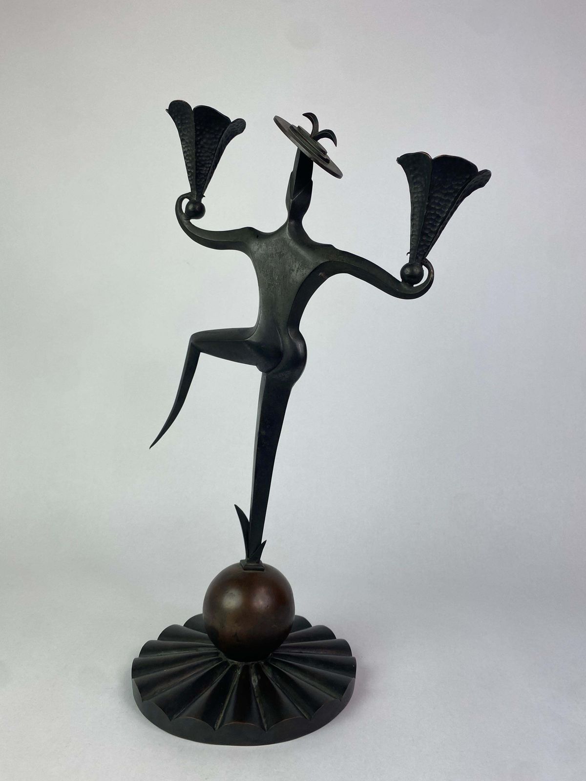 Candlestick Dancing Clown Dagobert Pechce Wiener Werkstatte photo for sale