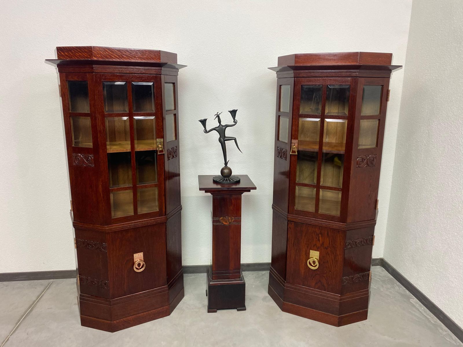 Jugendstil Vitrines In Style Of Joseph Maria Olbrich photo vintage