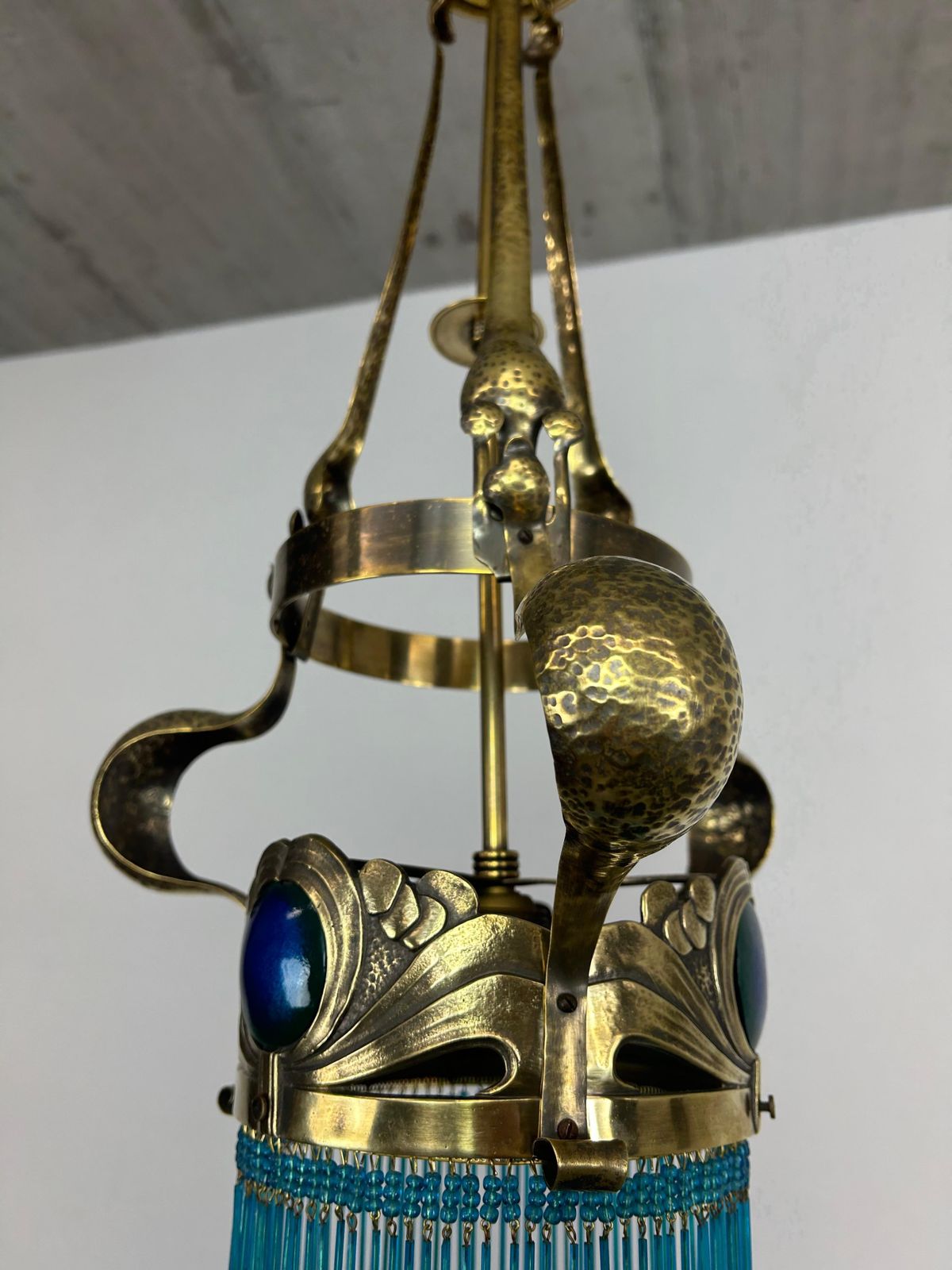 Jugendstil Brass Chandelier By Koloman Moser photo vintage