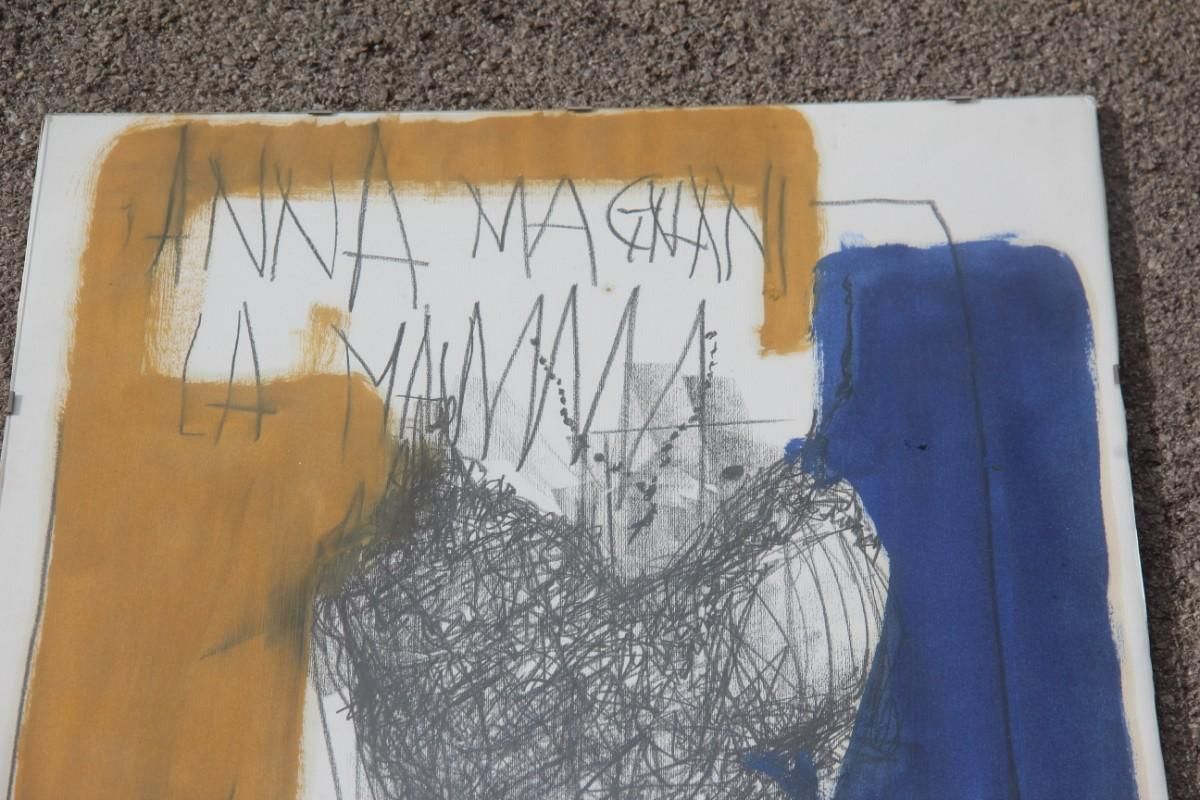 Charcoal On Paper And Mixed Technical Tempera Italian Films Cinema Movie 1970s photo 1800.0