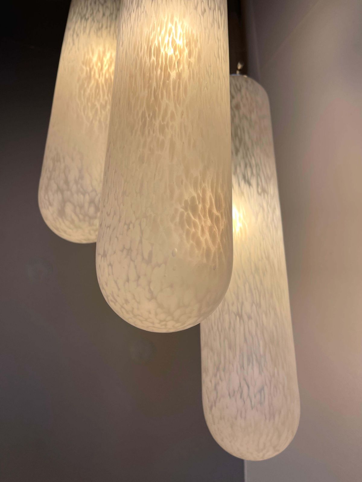 Chandelier Murano Glass Tube And Metal Chrome By Mazzega, Italy, 1970s photo furniture