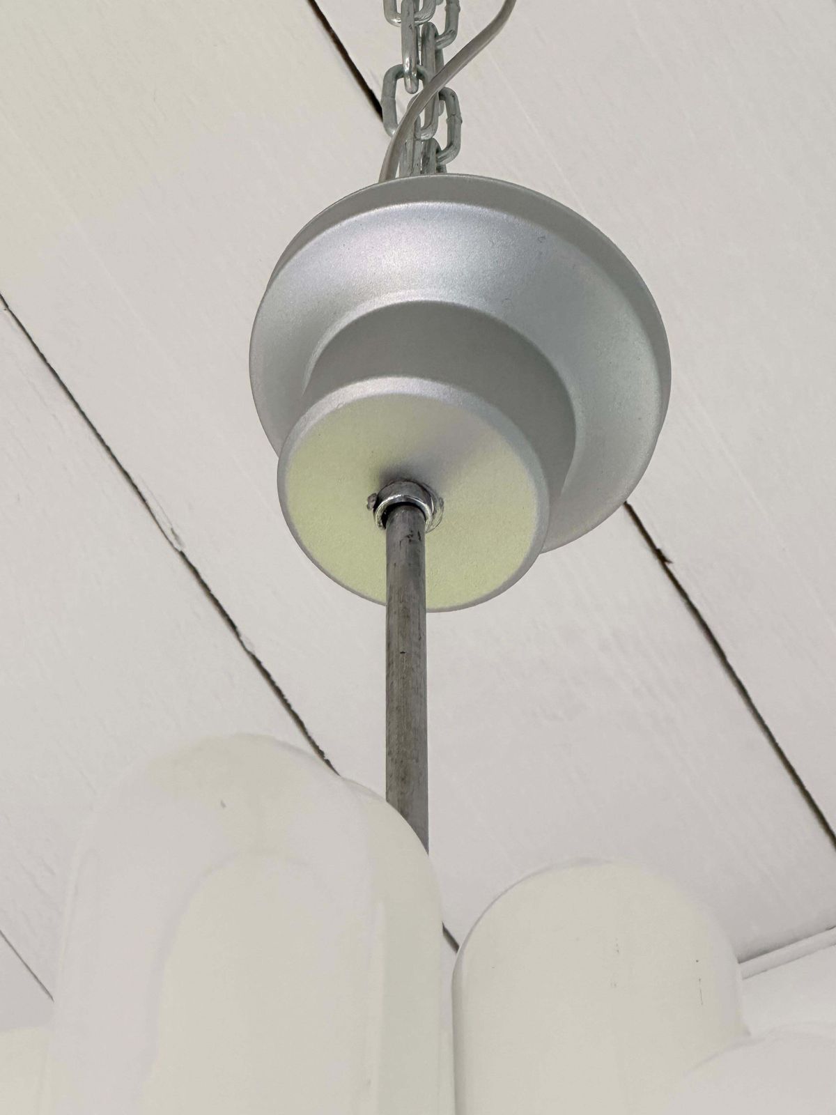 photo for sale Chandelier Torpedo Murano Glass Metal By Carlo Nason For Mazzega, Italy, 1970s