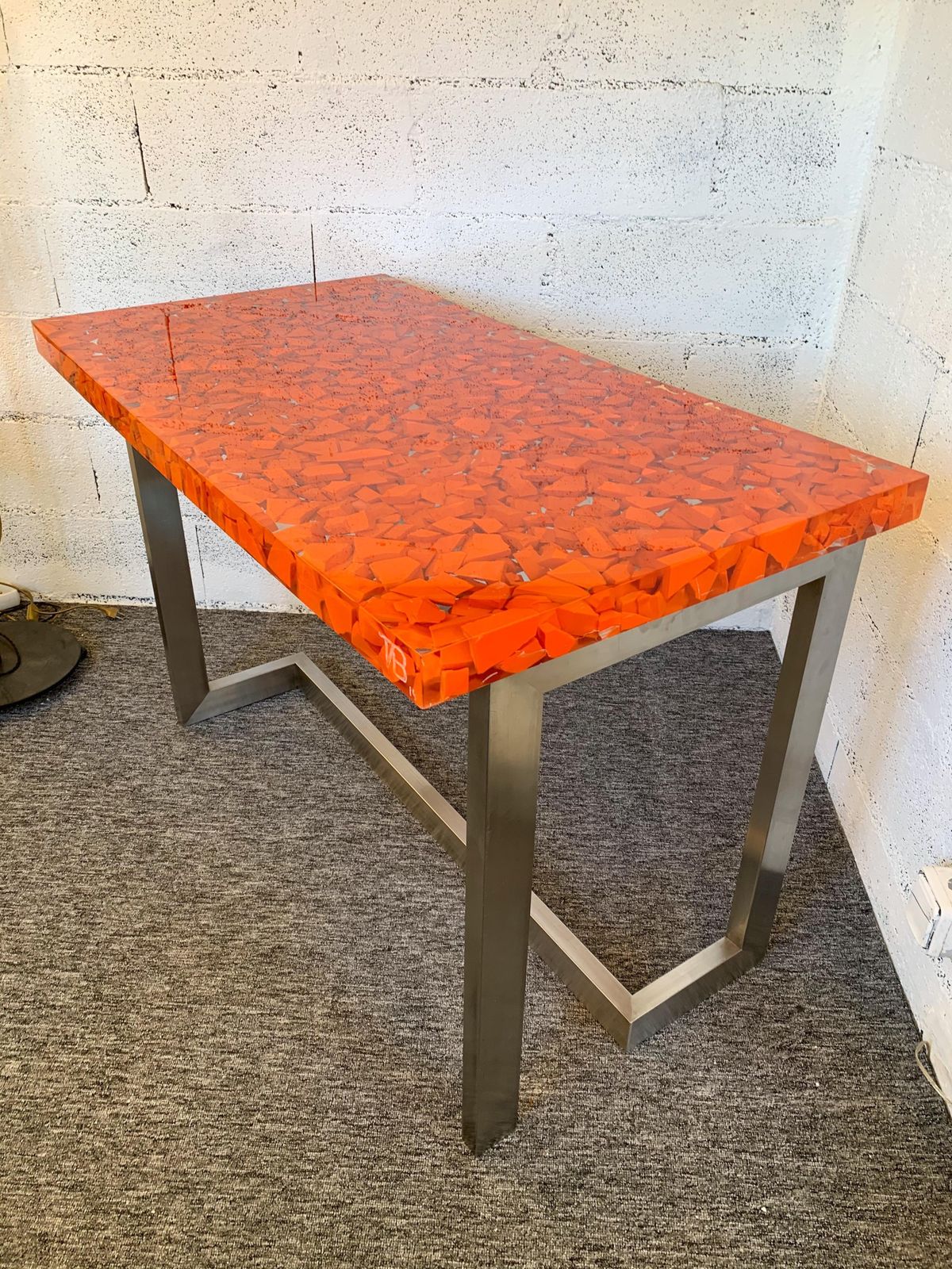Resin Fractal Inclusion Console Table Desk By Thomas Brant, France, 2014 photo furniture