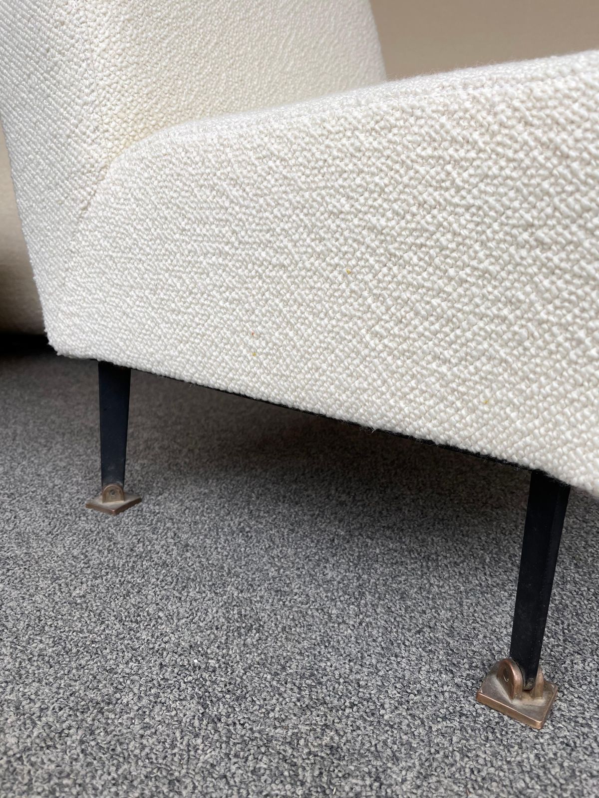 Pair Of Slipper Chairs Bouclé Fabric By Studio Apa For Lenzi, Italy, 1960s photo buy