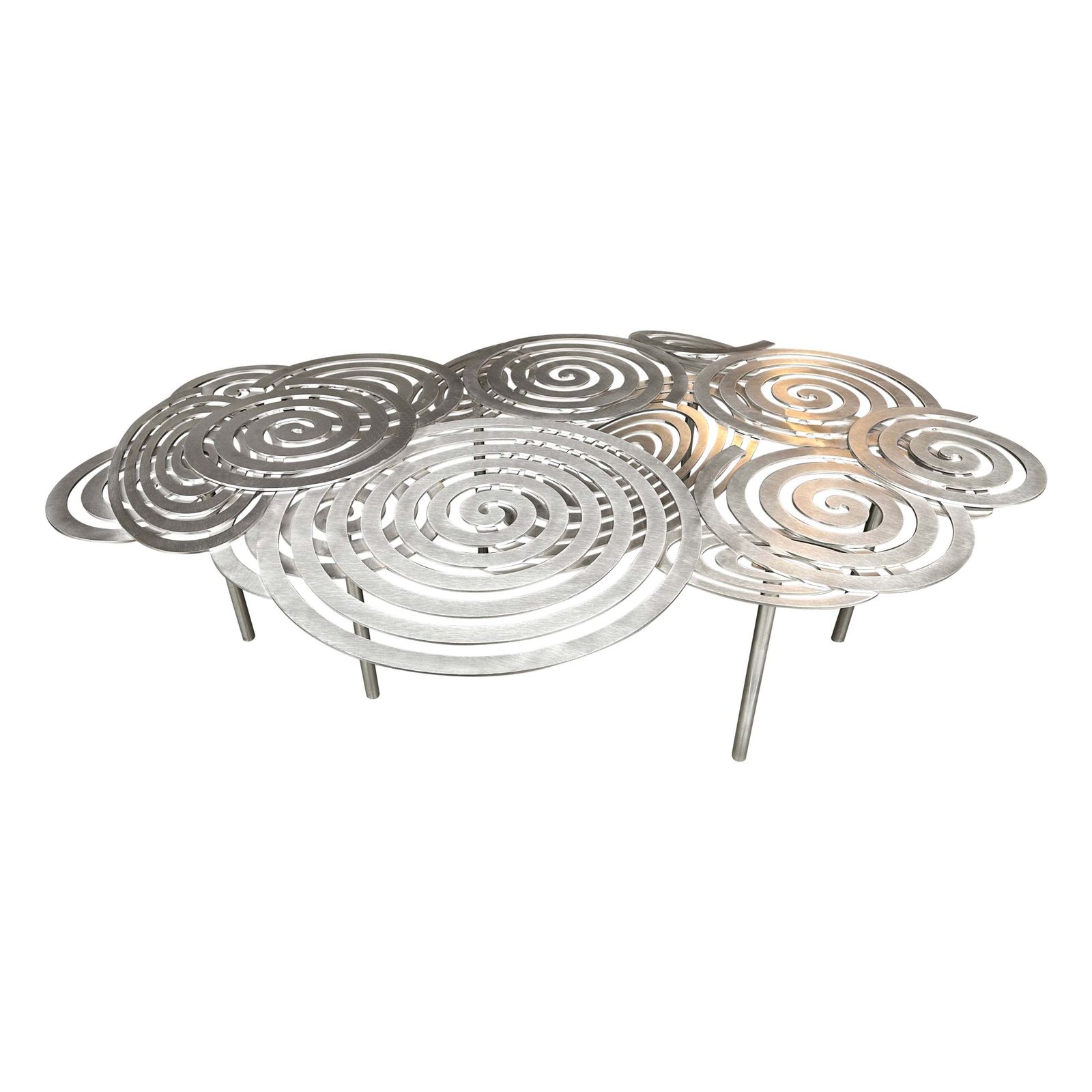 Contemporary Stainless Steel Spiral Coffee Table By Antonio Cagianelli, Italy