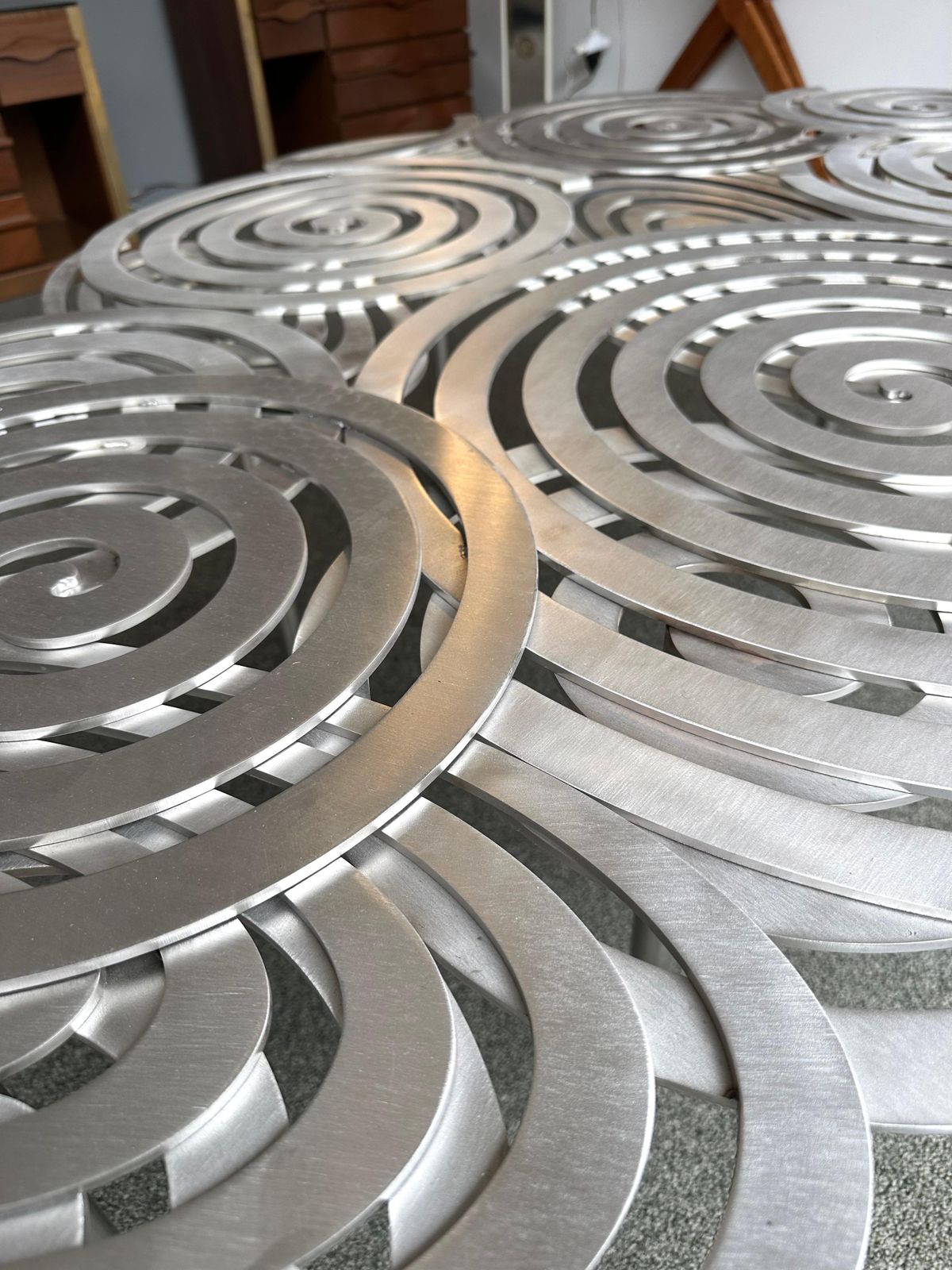 Contemporary Stainless Steel Spiral Coffee Table By Antonio Cagianelli, Italy photo vinterior