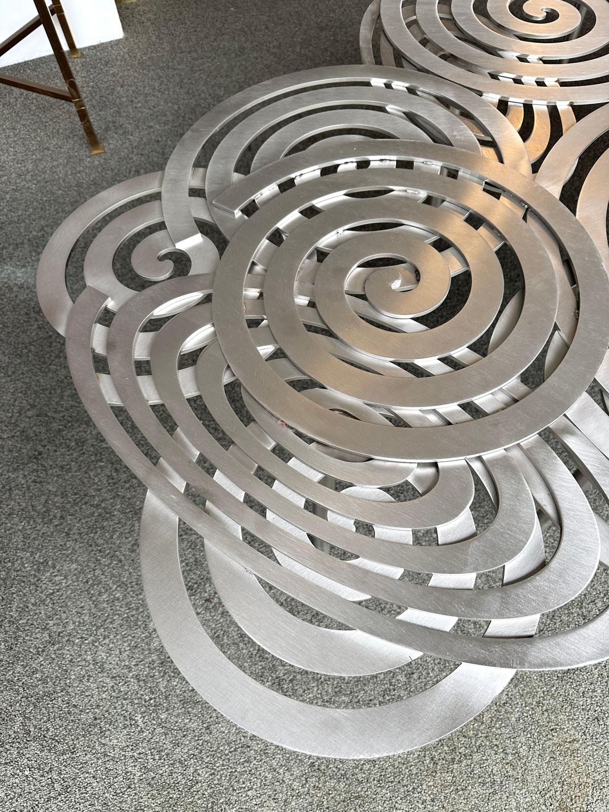 Contemporary Stainless Steel Spiral Coffee Table By Antonio Cagianelli, Italy photo vintage
