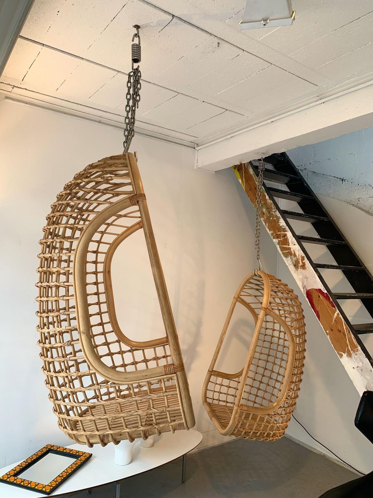 Rattan Egg Cage Armchair, Italy, 1980s photo furniture