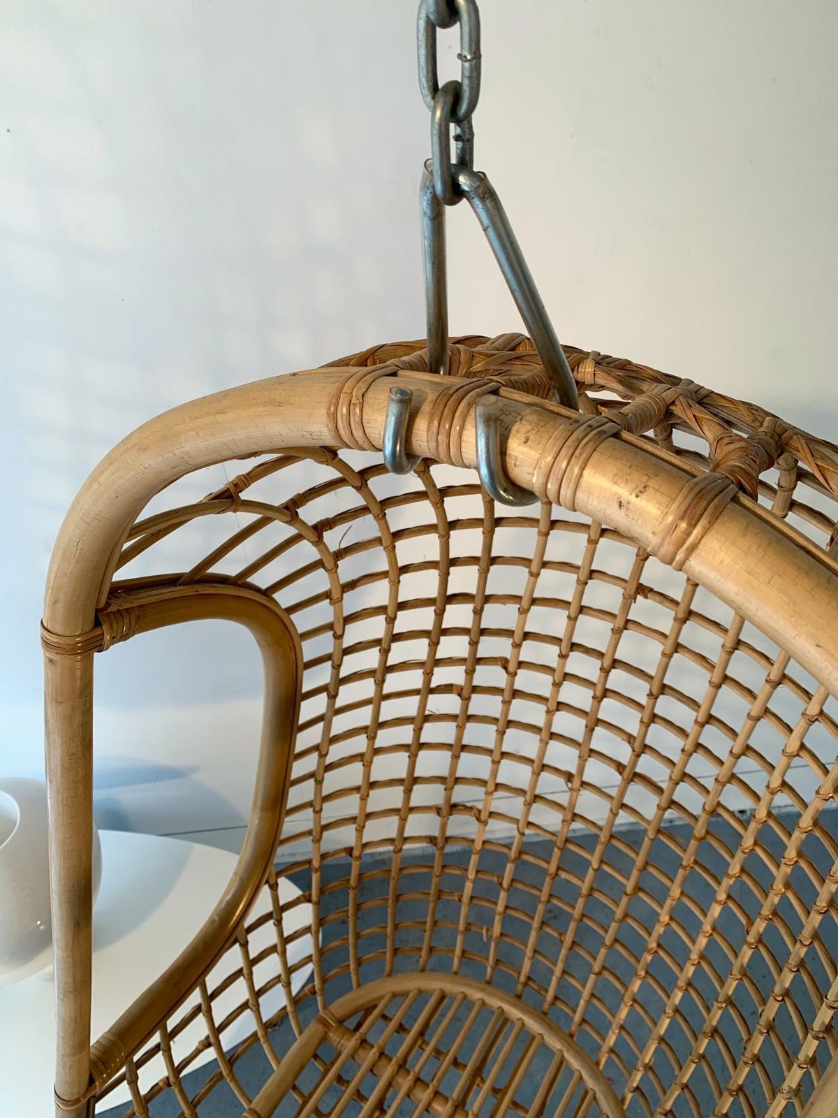 Rattan Egg Cage Armchair, Italy, 1980s photo Furniture
