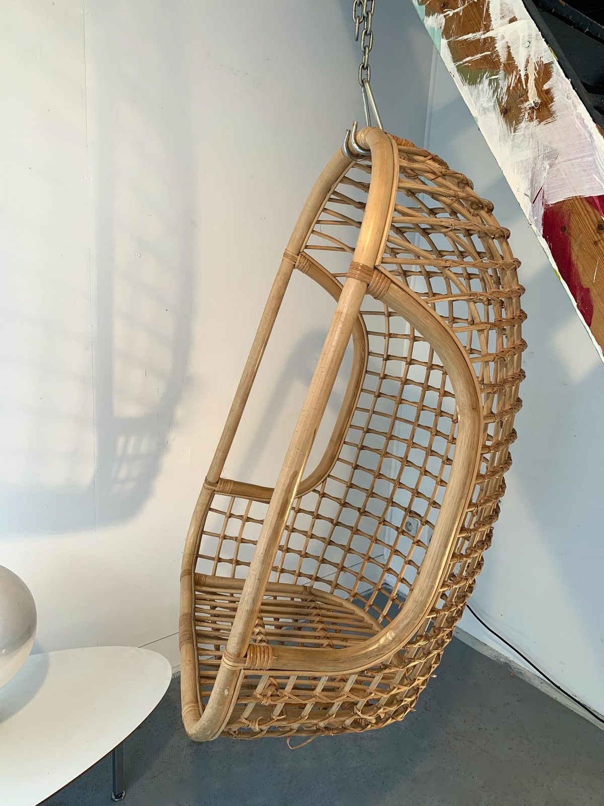 Rattan Egg Cage Armchair, Italy, 1980s photo 1968.0