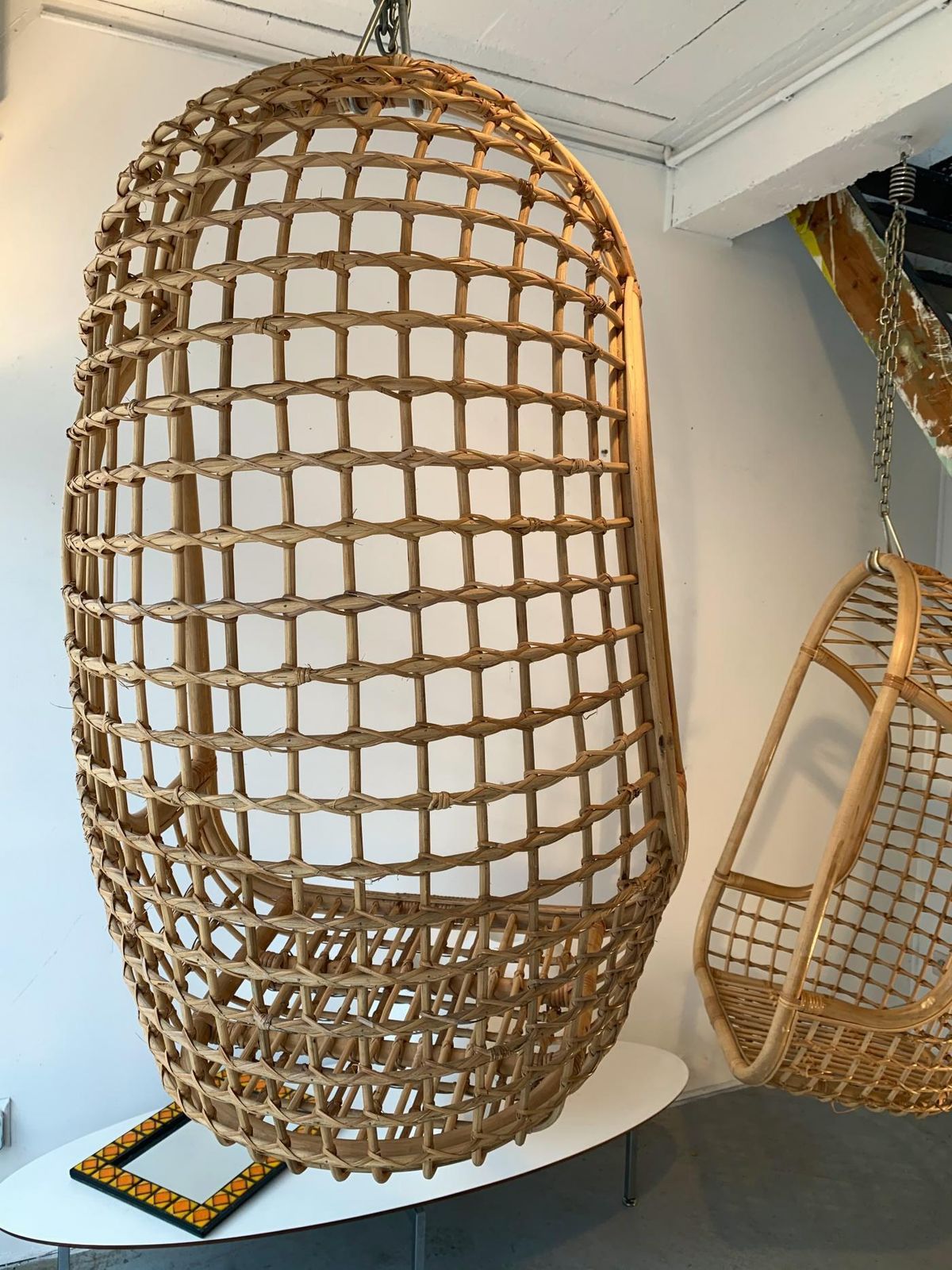 photo vinterior Rattan Egg Cage Armchair, Italy, 1980s