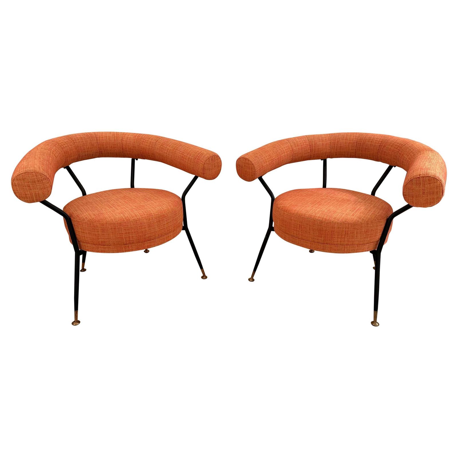 Mid Century Modern Pair Of Armchairs By Ipe Bologne, Italy, 1950s