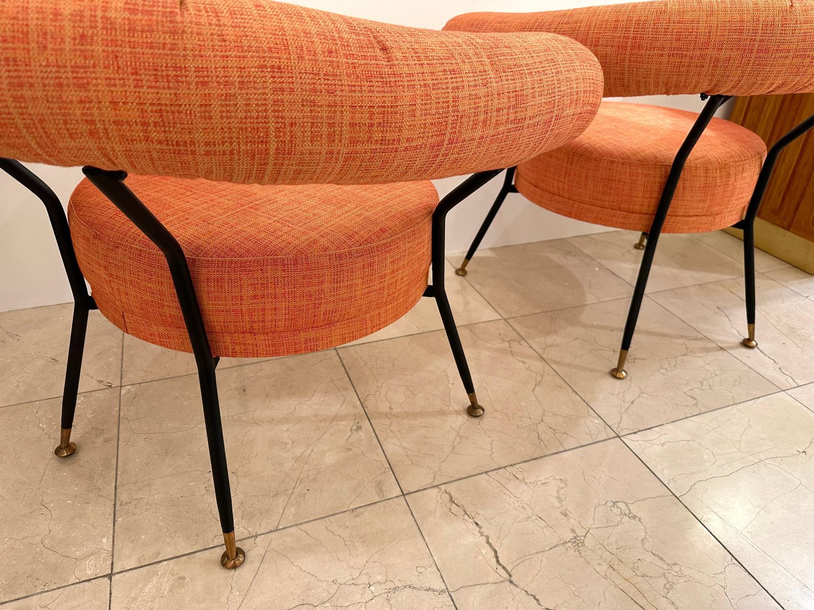 Mid Century Modern Pair Of Armchairs By Ipe Bologne, Italy, 1950s photo vintage