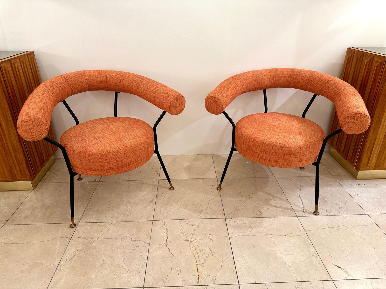 4960.0 Mid Century Modern Pair Of Armchairs By Ipe Bologne, Italy, 1950s photo