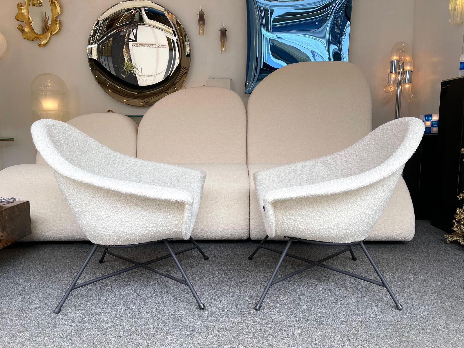 Pair Of Armchairs 58 By Dangles & Defrance For Burov. France, 1950s photo vinterior