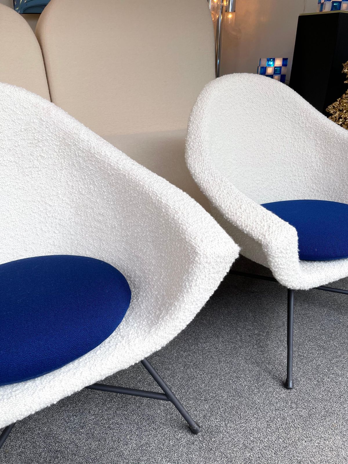 photo for sale Pair Of Armchairs 58 By Dangles & Defrance For Burov. France, 1950s